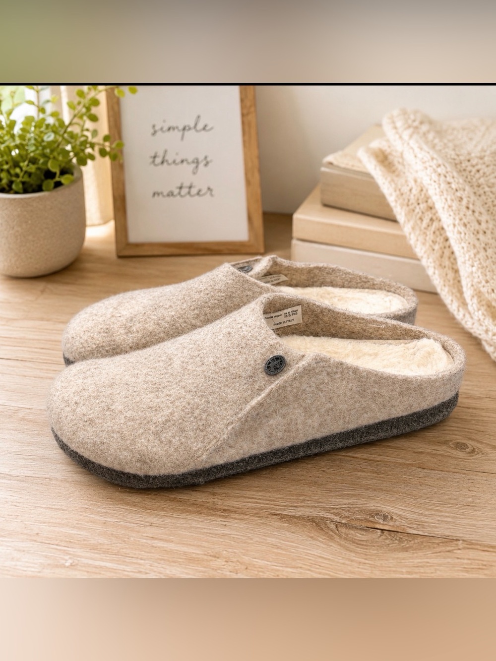 Birkenstock zermatt Slippers wool felt clogs mules sandal w 10-10.5/m 8 -8.5 E41